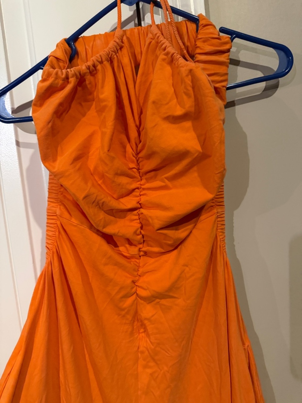 Orange Strapless Jumpsuit - Women - Picture 6 of 12